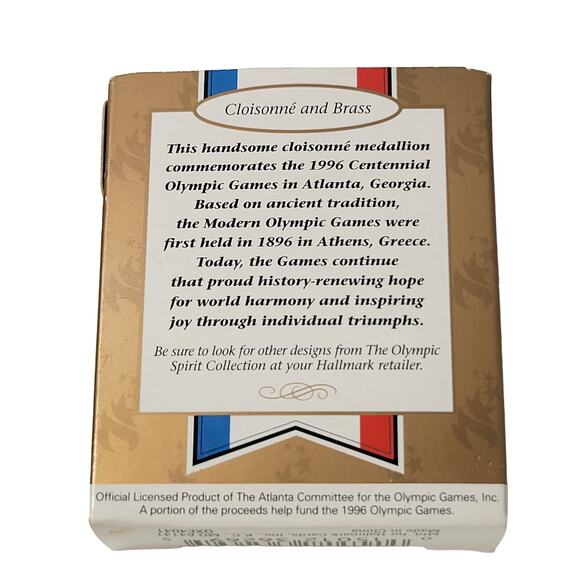 Hallmark 1996 Atlanta Olympics Cloisonné Medallion Ornament in Box - Picture 6 of 8